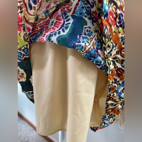 Zara Multicolor Paisley Boho Fit & Flare Long Sleeves Mini dress with belt S - Picture 10 of 11